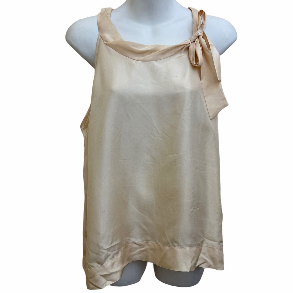 J. Crew Vintage Tank Top Silk Sleeveless Cream Size Small